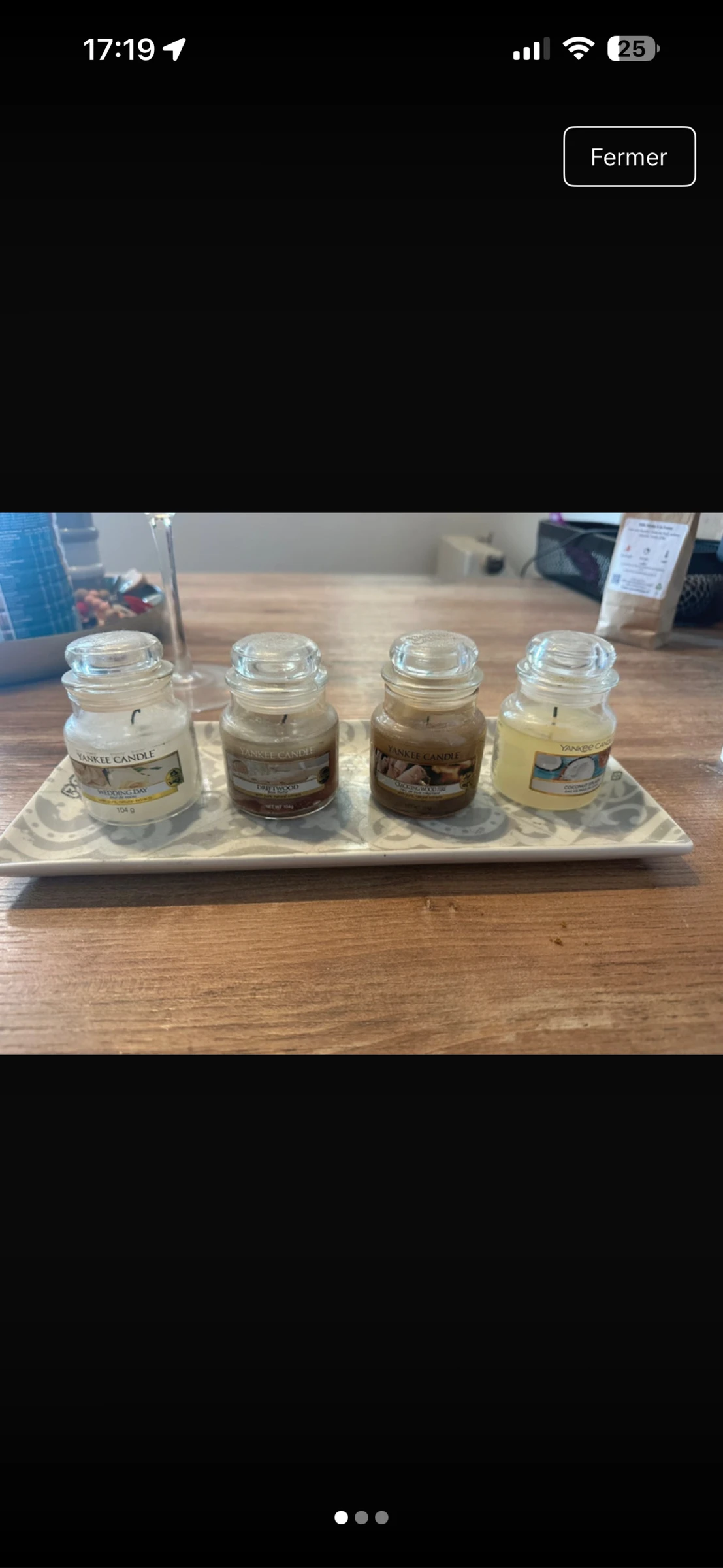 Lot de bougies vendues avec plateau 